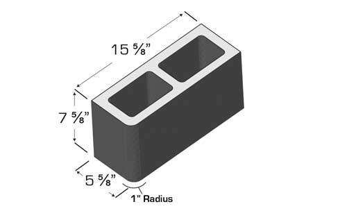 Concrete Block Regalstone 6x8x16 Single Bullnose