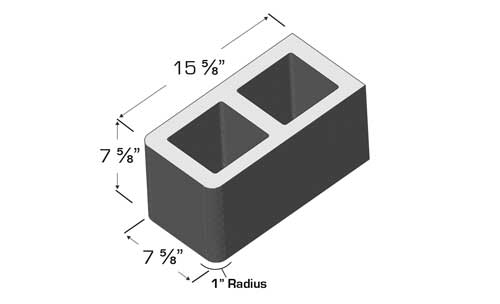 Concrete Block Precision 8x8x16 Double Bullnose