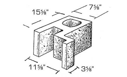 Concrete Block Regalstone 12x8x16 Offset Corner