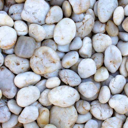 Ultra Polished Pebbles White Medium Rock