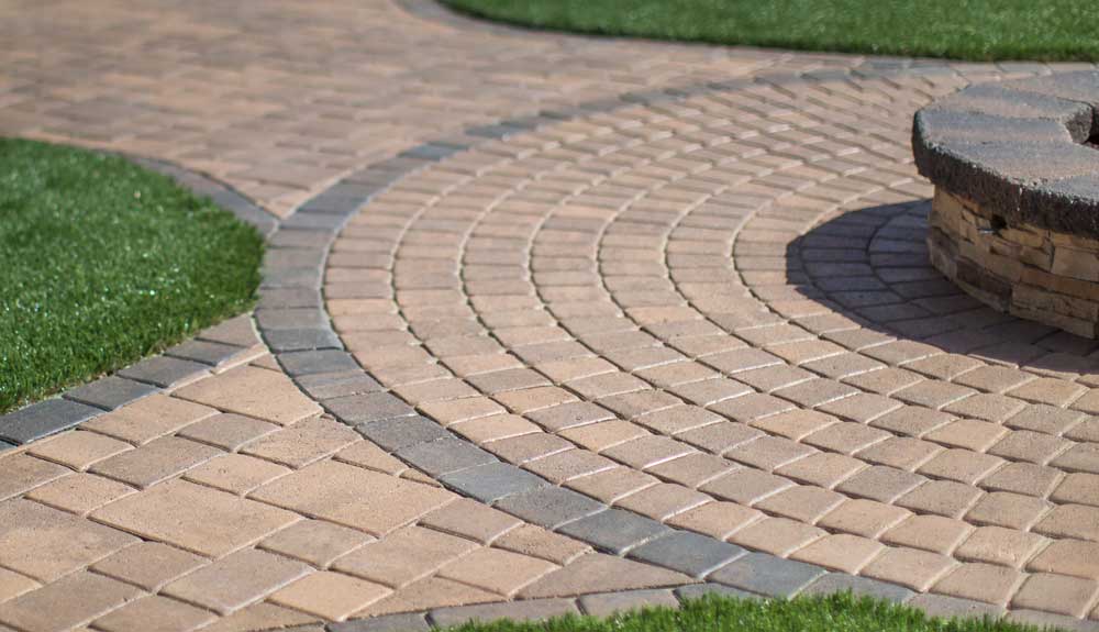 Bella Vista Circle Pattern Concrete Pavers Rcp Block Brick - How To Make A Semi Circle Patio