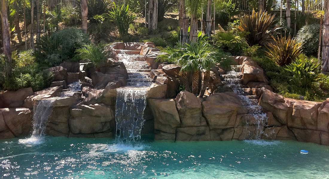 EZ Stain Concrete Stain Fake Rocks Pool