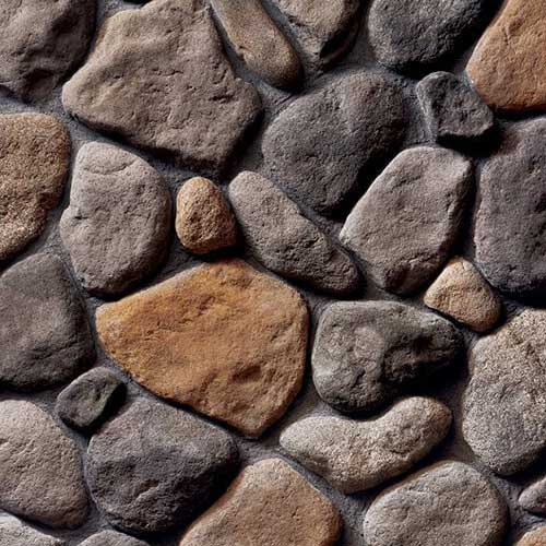 Lake Tahoe River Rock Manufactured Thin Stone Veneer
