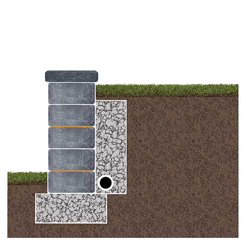 Retaining Wall Glue Connection Diagram