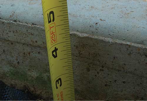 Excavate 3–4 inches