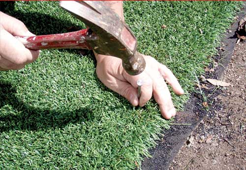 Securing Turf with Nails